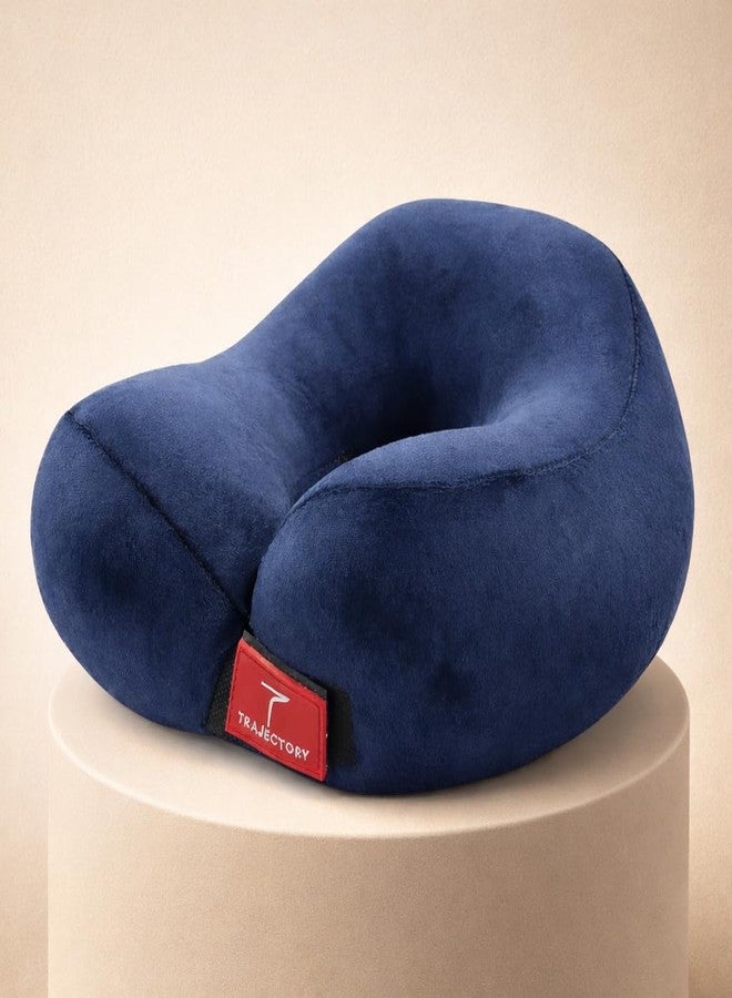 Trajectory Travel Neck Pillow for Travelling and Sleeping in Airplane Flight, Cab, Car, Train, Bus for Men and Women Blue (As seen on Shark Tank) - Image 4